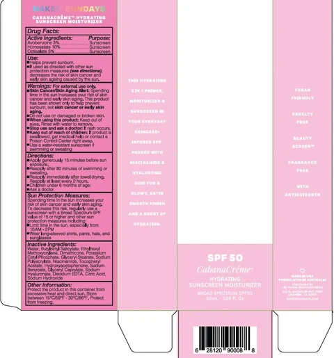 HYDRATING SUNSCREEN MOISTURIZER BROAD SPECTRUM SPF50 SPF 50 packaging