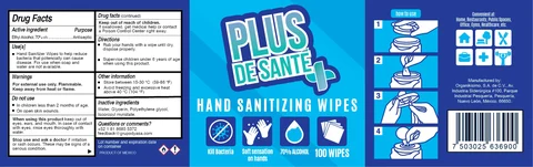 Hand Sanitizer wipes packaging
