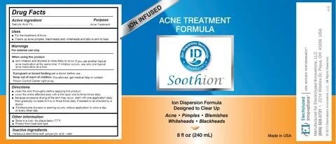Soothion Acne Treatment Formula packaging