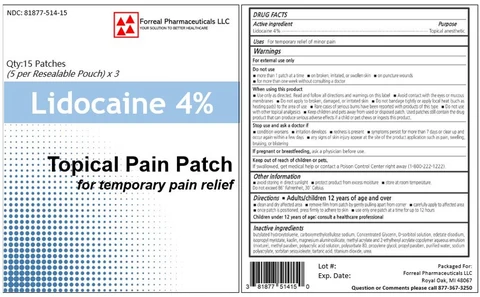Lidocaine packaging