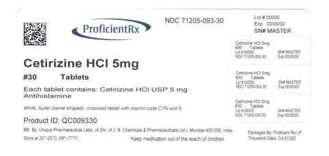Cetirizine Hydrochloride 포장