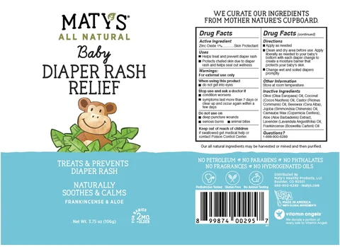 MATYS Baby DIAPER RASH RELIEF packaging