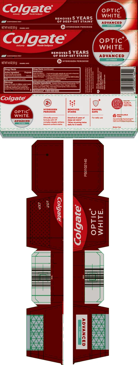 Colgate Optic White Advanced Icy Fresh 포장