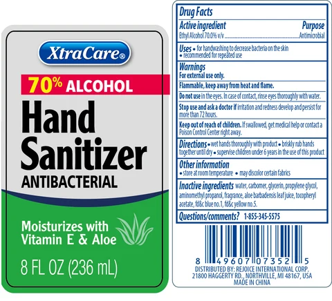 Hand sanitizer 8oz with aloe vera packaging