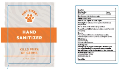 TIDY TIGER Hand Sanitizer 포장