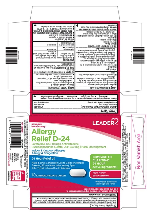 Leader Allergy Relief D-24 packaging