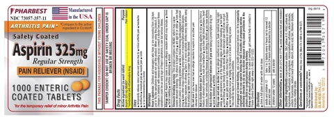 Safety Coated Aspirin 325 mg Regular Strength 포장