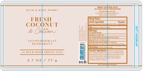Antiperspirant DeodorantFresh Coconut and Cotton 포장