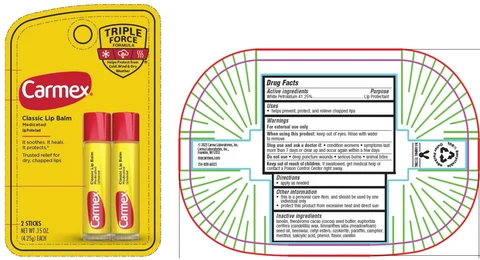 Carmex Classic Lip Balm Medicated Triple Force Formula 포장