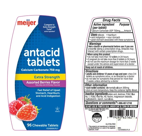 meijer Extra Strength Antacid Assorted Berries 포장