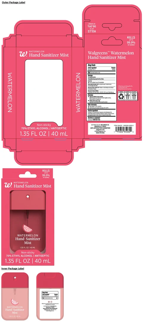 Walgreens WATERMELON Hand Sanitizer Mist packaging