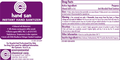 hand san INSTANT HAND SANITIZER packaging