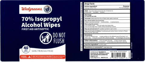 Walgreens 70% Isopropyl Alcohol Wipes 포장
