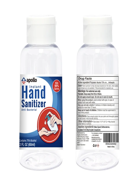 apollo Instant Hand Sanitizer packaging