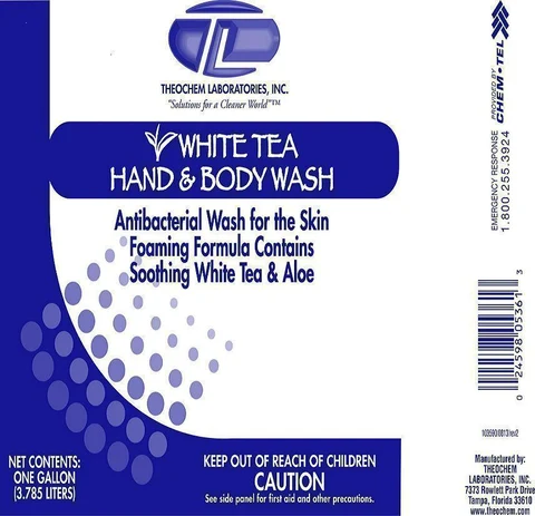 Theochem White Tea Hand and Body Wash packaging