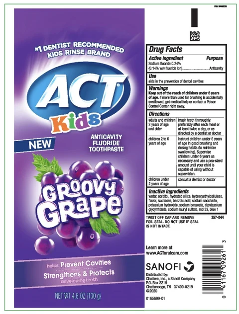 ACT Kids Anticavity Fluoride Groovy Grape 포장