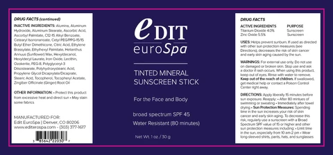 Tinted Mineral Sunscreen Stick packaging
