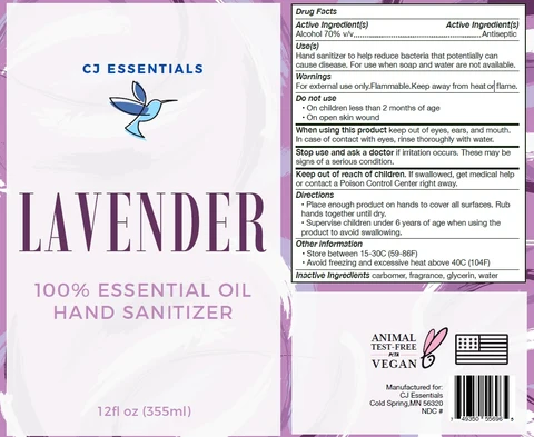 CJ Essentials Lavender Hand sanitizer 포장