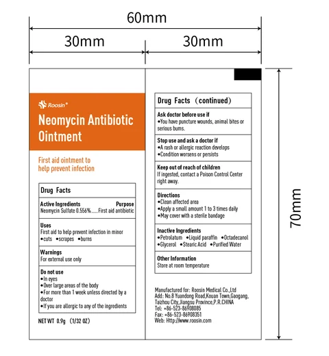 Roosin Neomycin Antibiotic packaging