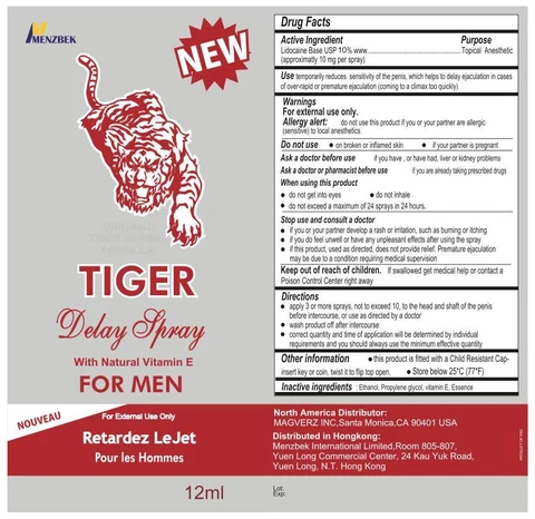 Tiger delayspray packaging