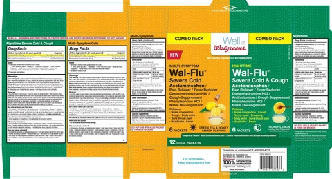 Well at Walgreens Multi-Symptom Wal-Flu Severe Cold and Nighttime Wal-Flu Severe Cold and Cough Kit packaging