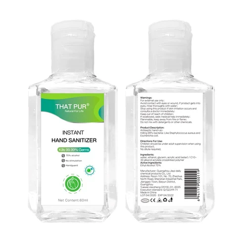 Hand Sanitizer packaging