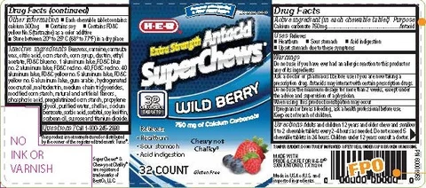 HEB Wild Berry Antacid Chews 포장