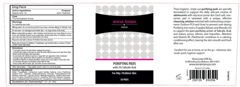 anna lotan PURIFYING PADS with 2% Salicylic Acid packaging