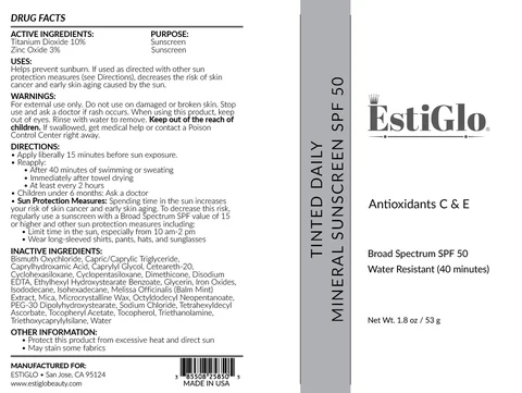 Tinted Daily Mineral Sunscreen packaging