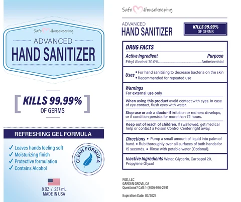Safe Housekeeping Advanced Hand Sanitizer 포장