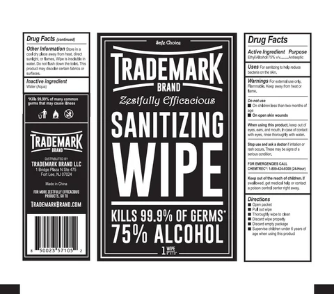 TRADE MARK SANITIZING WIPE 포장