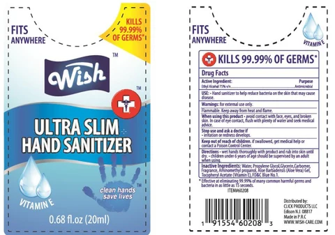 Wish Ultra Slim hand sanitizer packaging