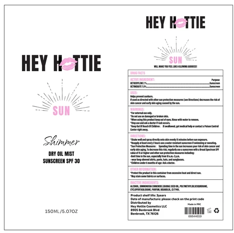 HEY HOTTIE Shimmer dry oil mist sunscreen spf30 포장