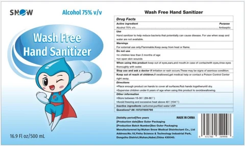 Wash Free Hand Sanitizer packaging