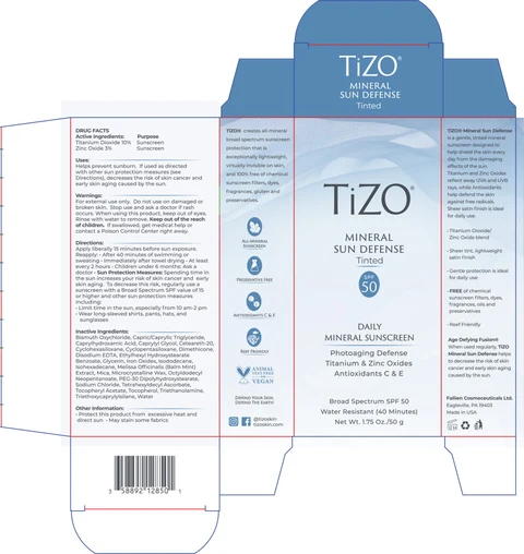 TiZO Mineral Sun Defense SPF 50 packaging