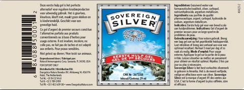 Sovereign Silver Eerste Hulp Gel packaging