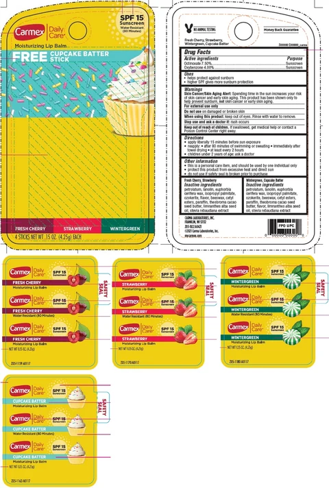 Carmex Daily Care Moisturizing Lip Balm Free Cupcake Batter Stick Sunscreen SPF 15 포장