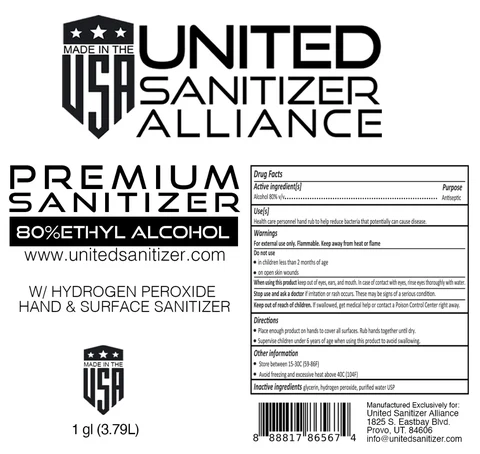 UNITED SANITIZER ALLIANCE PREMIUM SANITIZER 포장