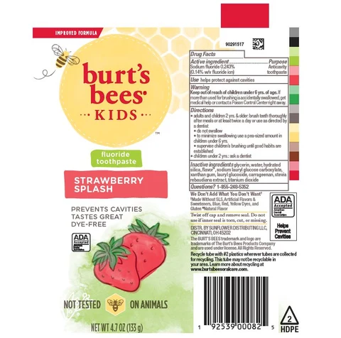 Burts Bees KidsStrawberry Splash packaging