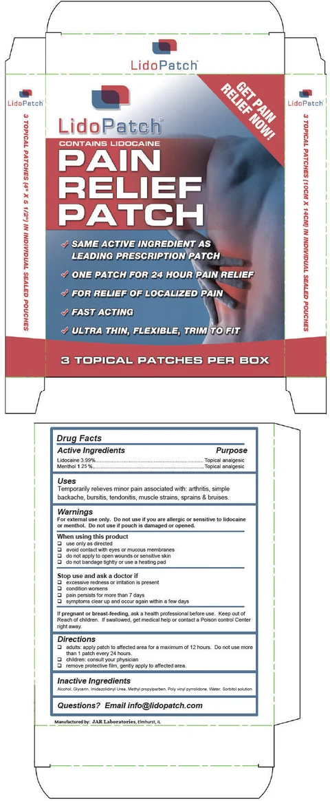 LidoPatchPain Relief packaging