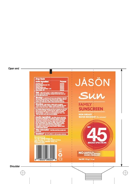 Jason Sun Family Sunscreen Broad Spectrum SPF45 packaging