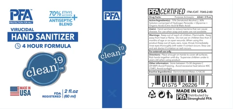 CLEAN 19 packaging