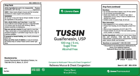 Llorens Care Tussin packaging