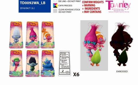 Trolls 6 Pack Hand Sanitizer packaging