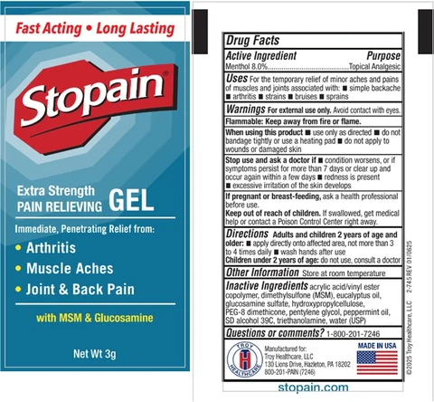 Stopain Extra Strength packaging