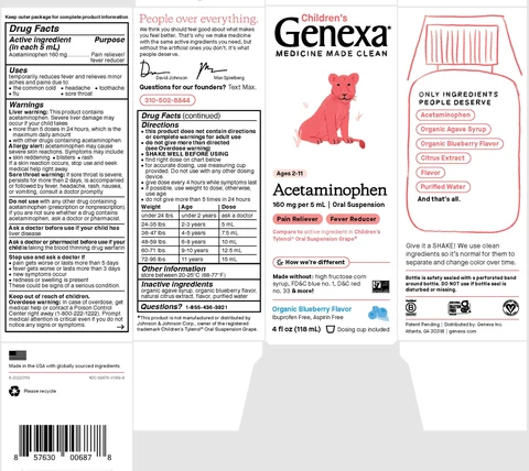 Childrens Acetaminophen Oral Suspension packaging