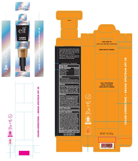 e l f Camo Semi Matte CC SPF 30 Tan 400 W packaging