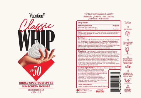 Vacation Classic Whip SPF 50Broad Spectrum SPF 50 포장