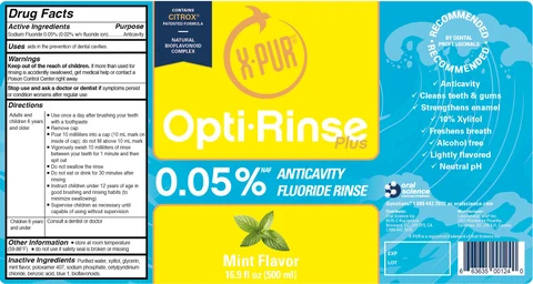 X-Pur Opti-Rinse Plus packaging