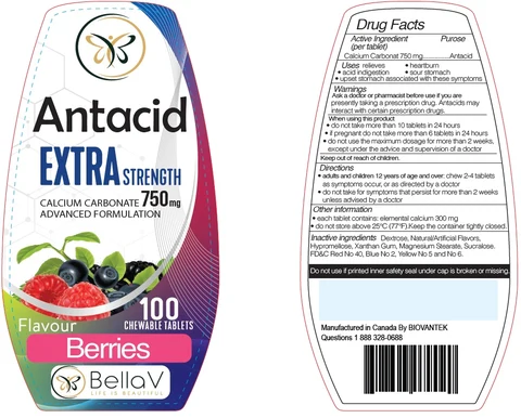 Bella V Antacid Extra Strength Berries Flavor 포장